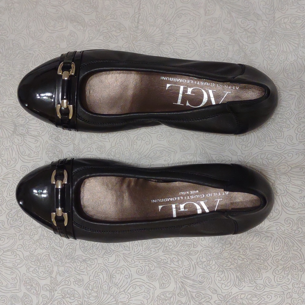 AGL Ballet Flats Black Size 39 (Italian) 8.5 US size .